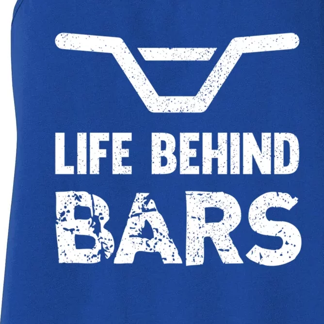 Life Behind Bars Distressed Bmx Gift Women's Racerback Tank