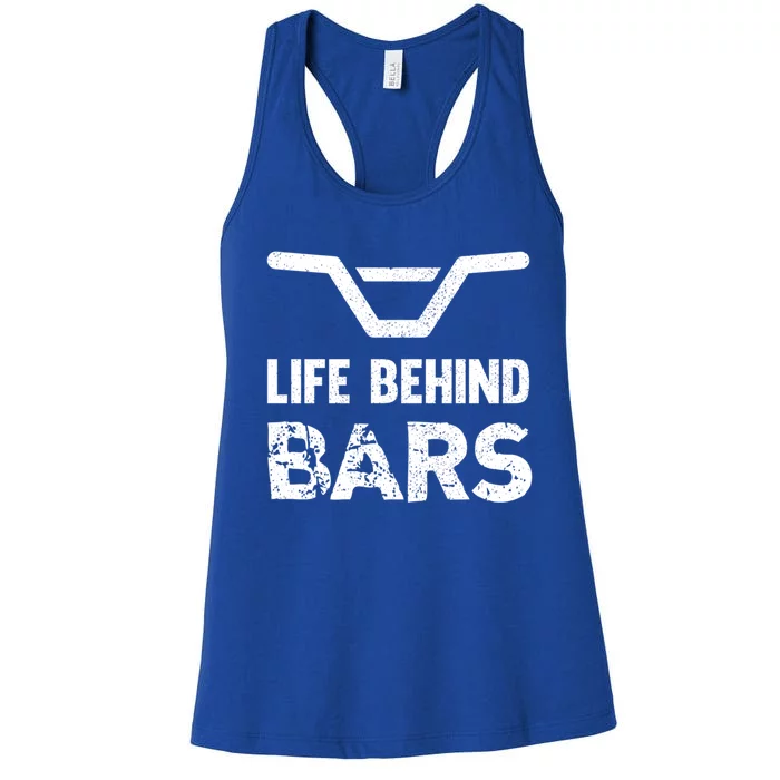 Life Behind Bars Distressed Bmx Gift Women's Racerback Tank