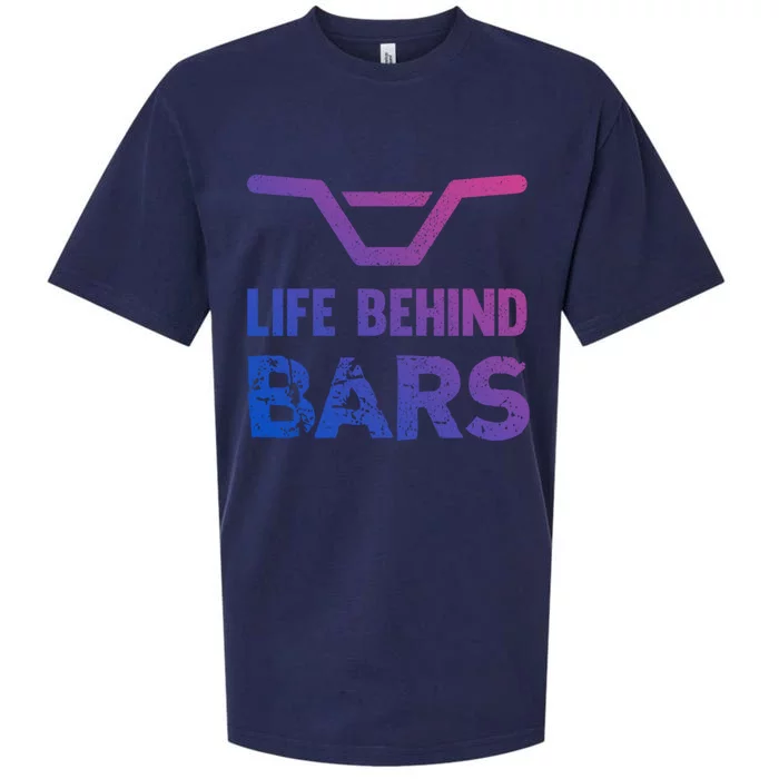 Life Behind Bars Distressed Bmx Gift Sueded Cloud Jersey T-Shirt