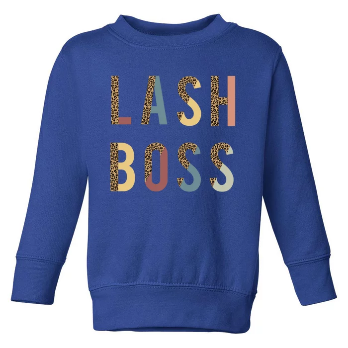 Lash Babe Boss Hustler Artist Tech Eyelash Extention Leopard Gift Toddler Sweatshirt