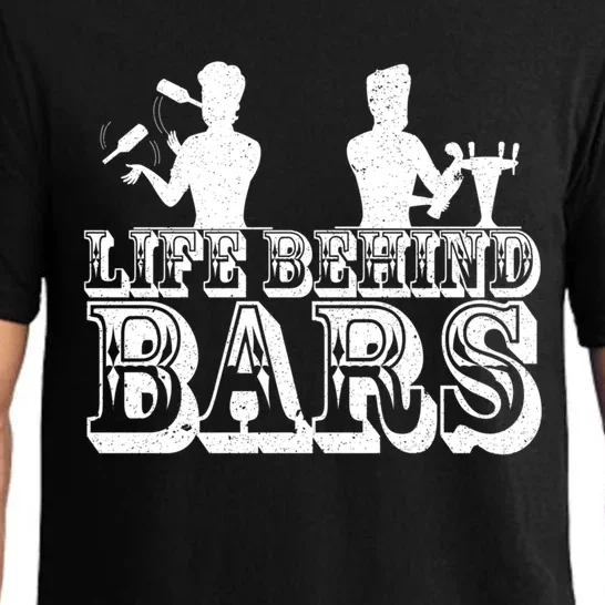 Life Behind Bars Funny Bartender Life Mixologist Costume Gift Pajama Set