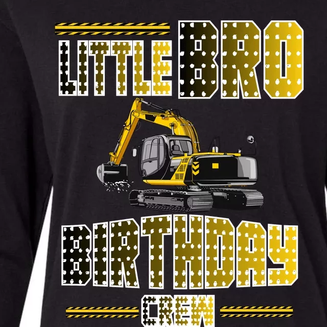 Little Bro Brother Of The Birthday Crew Party Excavator Womens Cotton Relaxed Long Sleeve T-Shirt