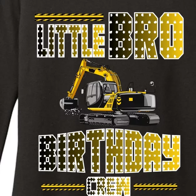 Little Bro Brother Of The Birthday Crew Party Excavator Womens CVC Long Sleeve Shirt