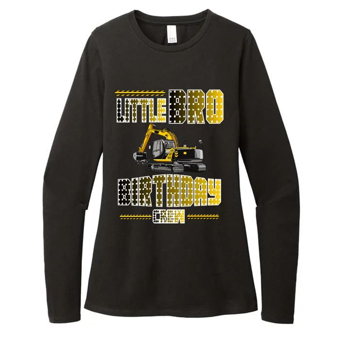 Little Bro Brother Of The Birthday Crew Party Excavator Womens CVC Long Sleeve Shirt