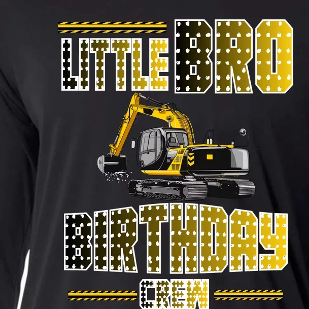 Little Bro Brother Of The Birthday Crew Party Excavator Cooling Performance Long Sleeve Crew