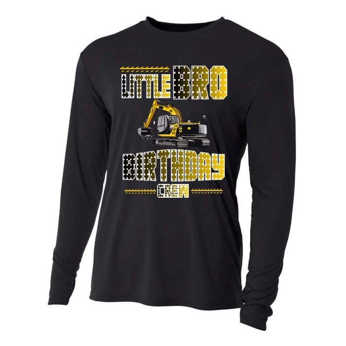 Little Bro Brother Of The Birthday Crew Party Excavator Cooling Performance Long Sleeve Crew