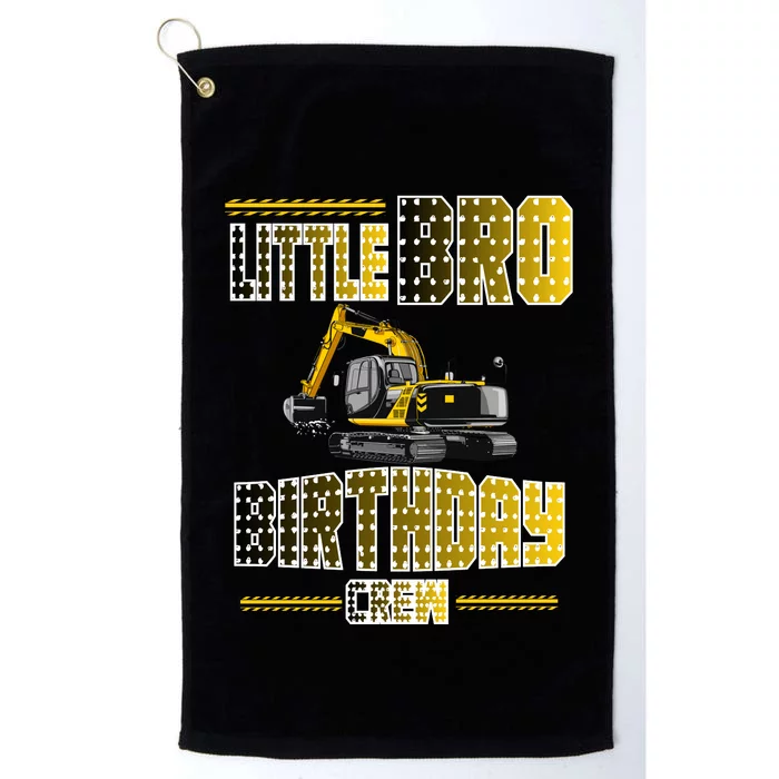 Little Bro Brother Of The Birthday Crew Party Excavator Platinum Collection Golf Towel