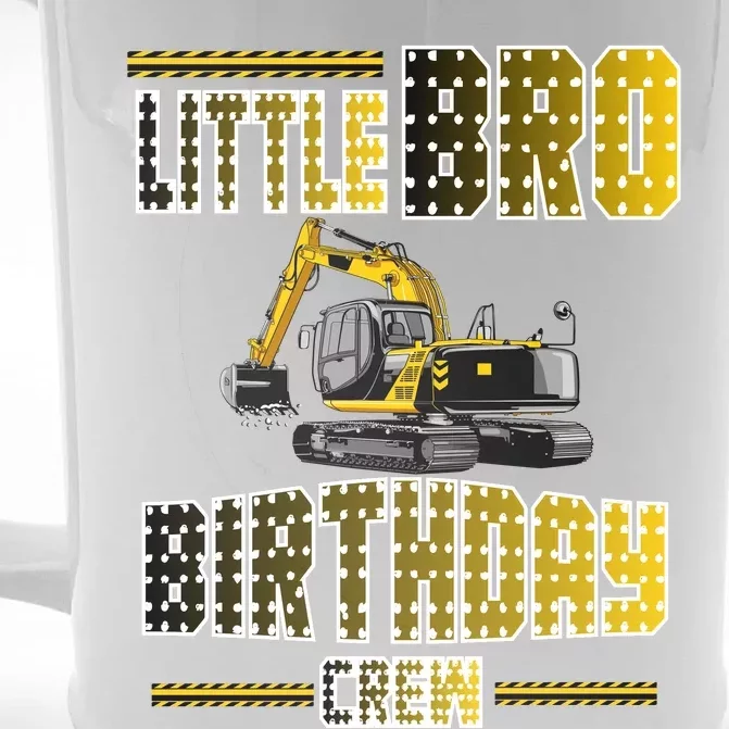 Little Bro Brother Of The Birthday Crew Party Excavator Front & Back Beer Stein