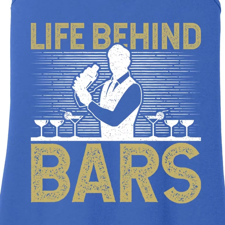 Life Behind Bars Funny Bartender Gift Ladies Essential Tank