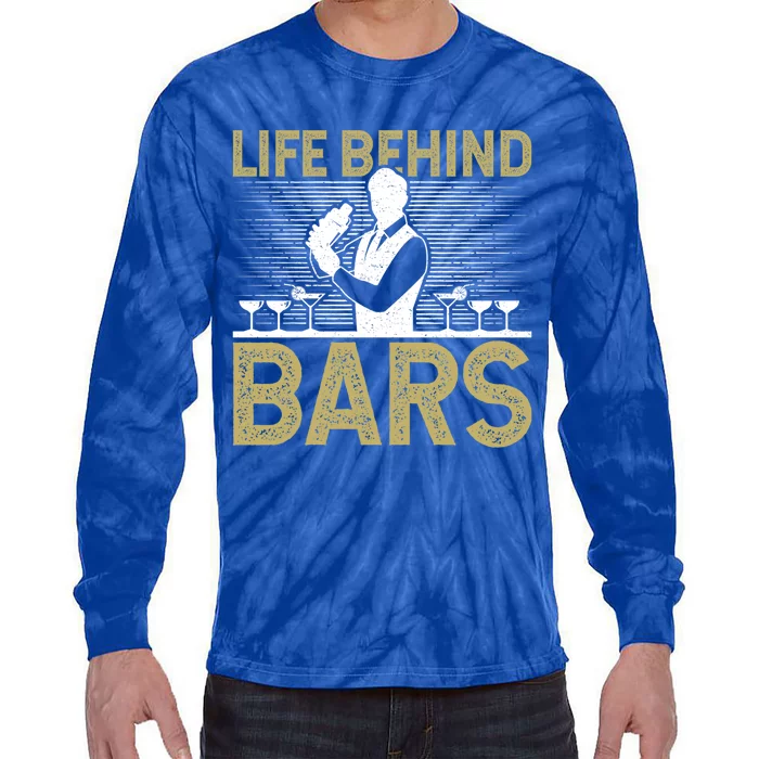 Life Behind Bars Funny Bartender Gift Tie-Dye Long Sleeve Shirt