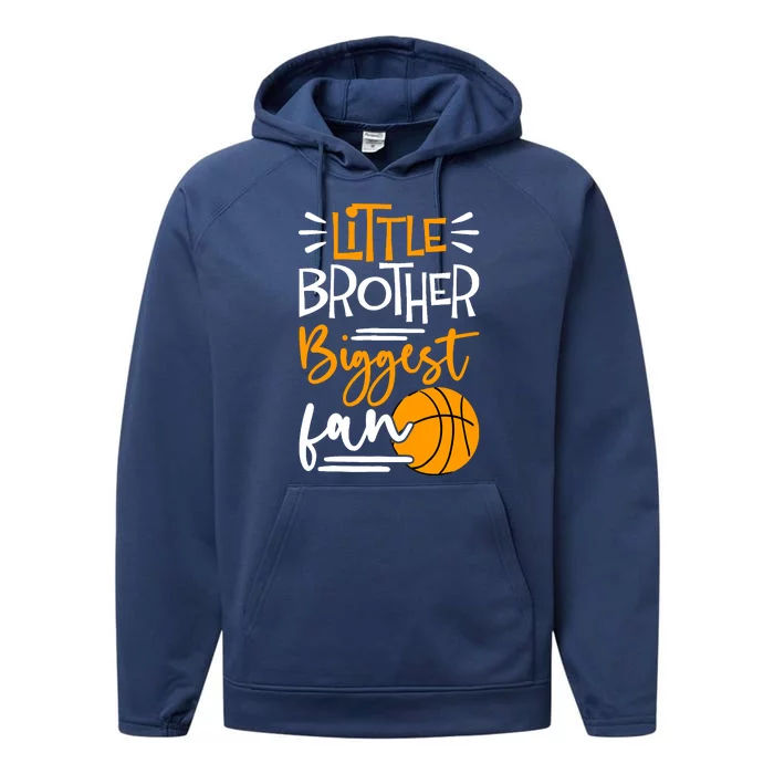 Little Brother Biggest Fan Basketball, Basketball Boy Performance Fleece Hoodie