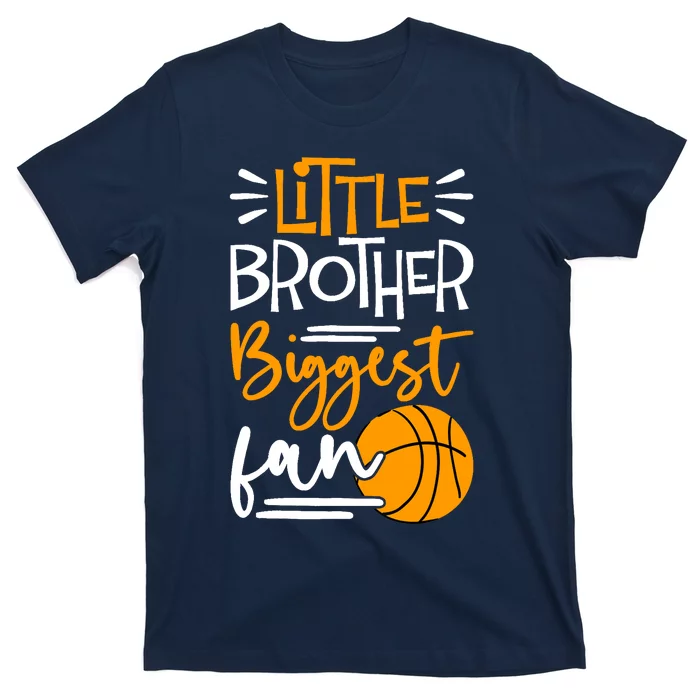 Little Brother Biggest Fan Basketball, Basketball Boy T-Shirt