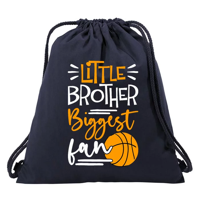 Little Brother Biggest Fan Basketball, Basketball Boy Drawstring Bag