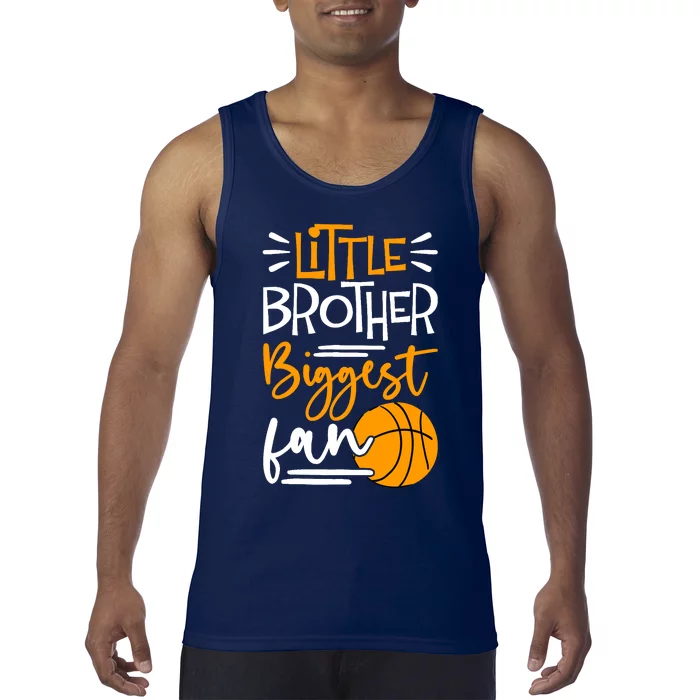 Little Brother Biggest Fan Basketball, Basketball Boy Tank Top