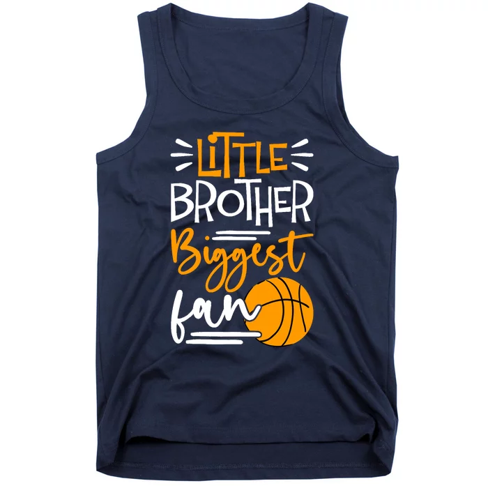 Little Brother Biggest Fan Basketball, Basketball Boy Tank Top