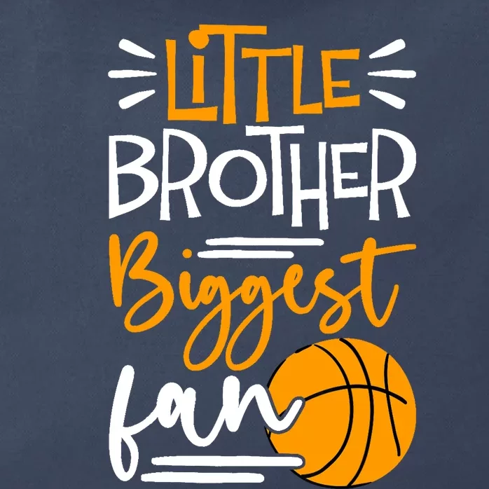 Little Brother Biggest Fan Basketball, Basketball Boy Zip Tote Bag