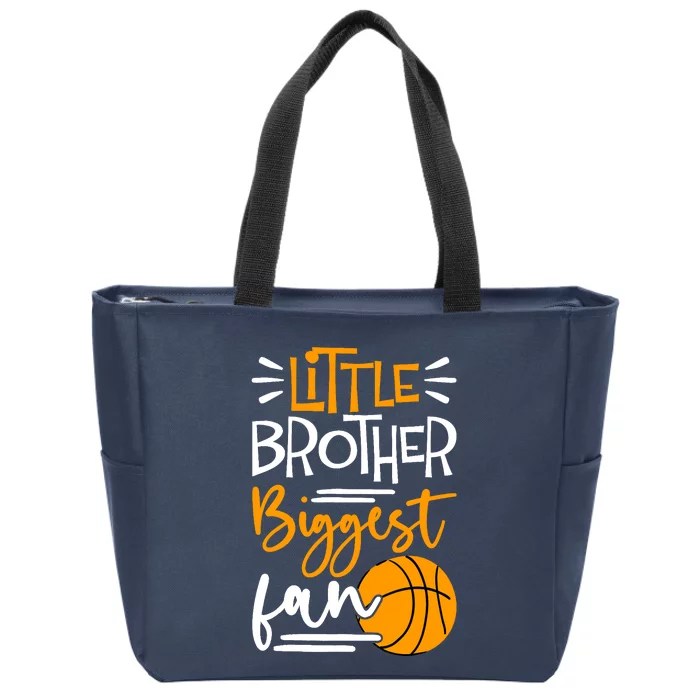 Little Brother Biggest Fan Basketball, Basketball Boy Zip Tote Bag