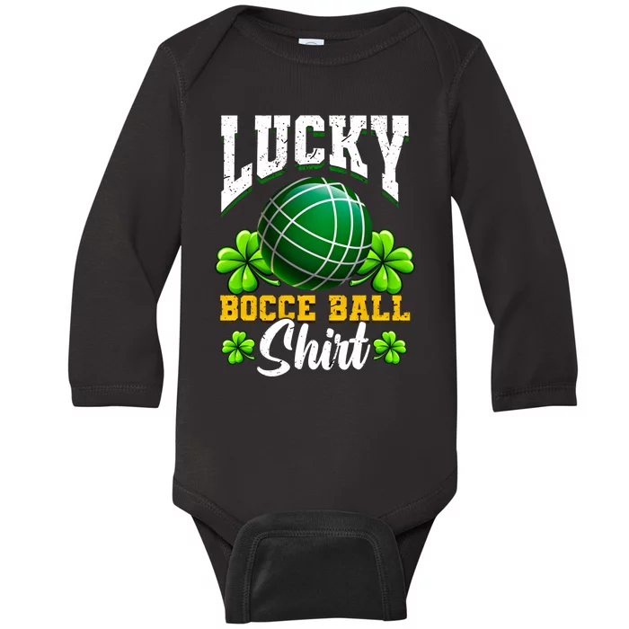 Lucky Bocce Ball Gift Italian Game Bocce Cool Gift Baby Long Sleeve Bodysuit