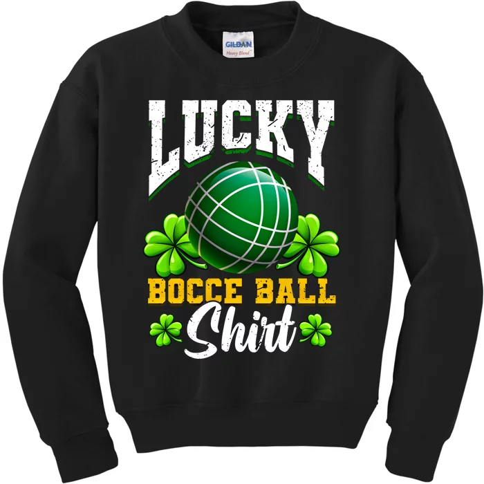 Lucky Bocce Ball Gift Italian Game Bocce Cool Gift Kids Sweatshirt