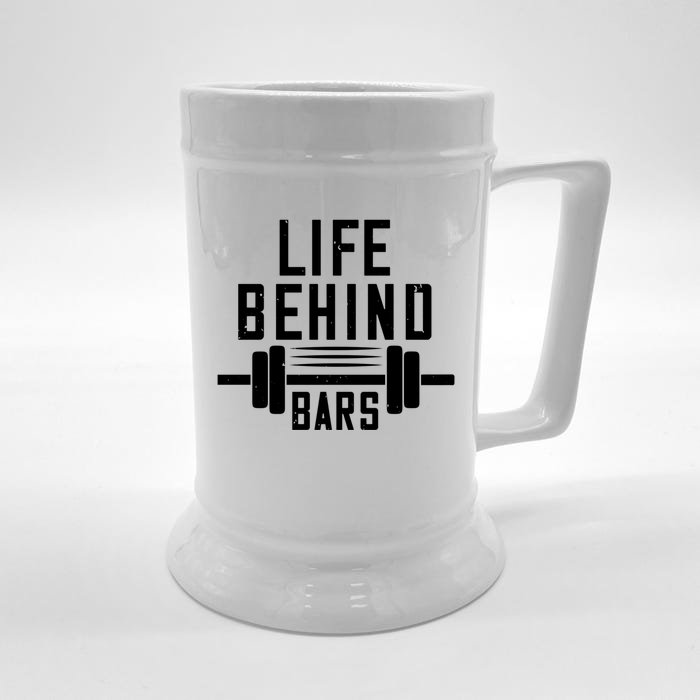 Life Behind Bars Gift Funny Gym Workout Gift Front & Back Beer Stein