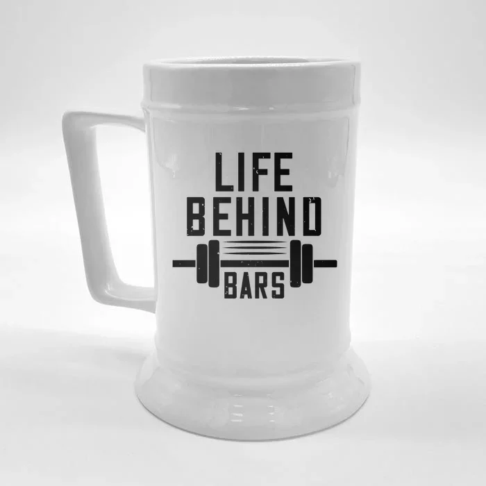 Life Behind Bars Gift Funny Gym Workout Gift Front & Back Beer Stein