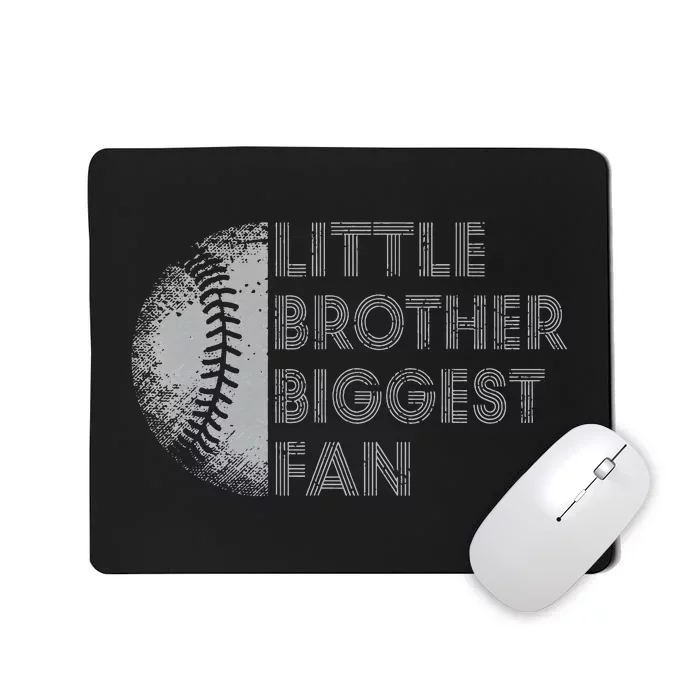 Little Brother Biggest Fan funny Baseball Season Mousepad