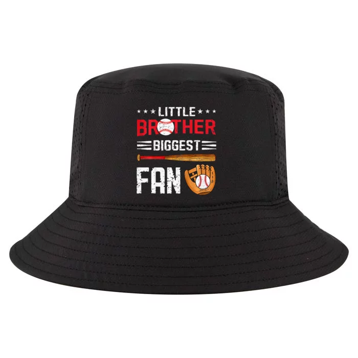 Little Brother Biggest Fan Baseball Family Bro Cool Comfort Performance Bucket Hat