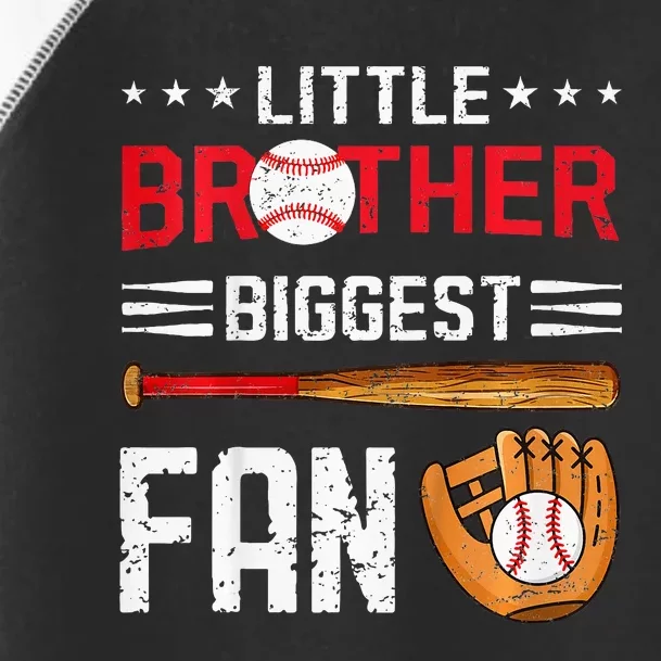 Little Brother Biggest Fan Baseball Family Bro Toddler Fine Jersey T-Shirt