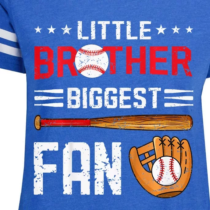 Little Brother Biggest Fan Baseball Family Bro Enza Ladies Jersey Football T-Shirt