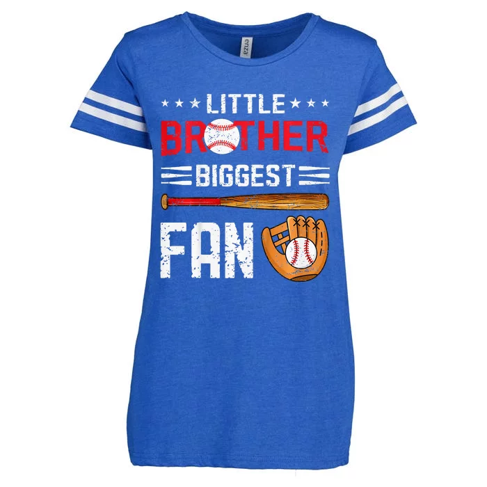 Little Brother Biggest Fan Baseball Family Bro Enza Ladies Jersey Football T-Shirt