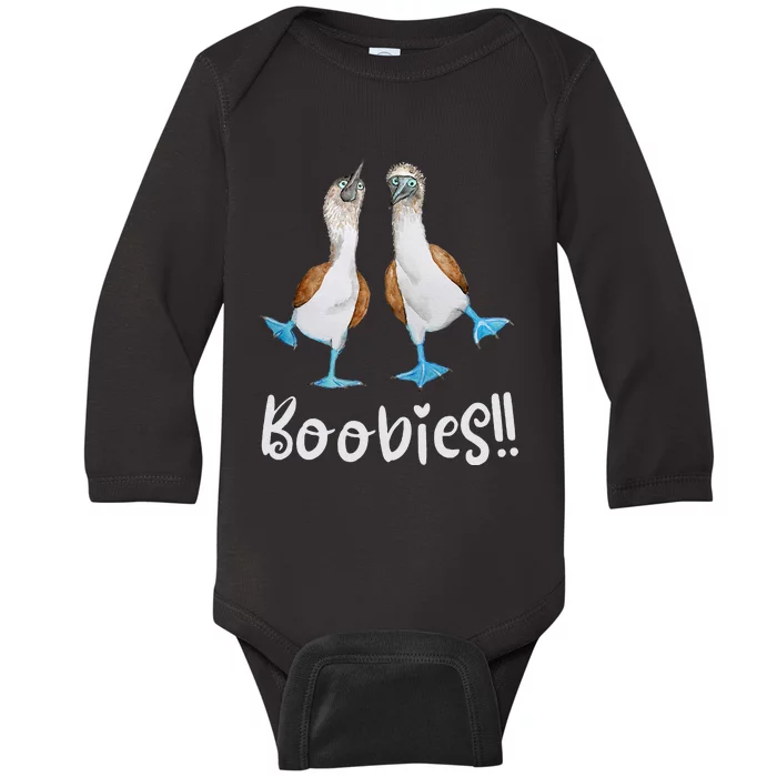 Love Bluefooted Boobies Bird Nerd For Birdwatching Baby Long Sleeve Bodysuit