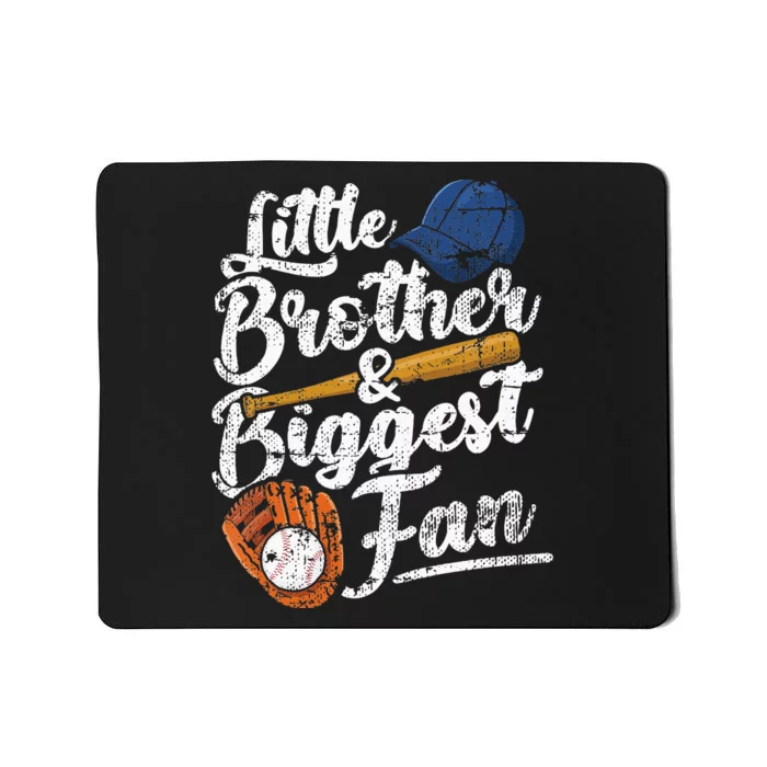 Little Brother Biggest Fan Baseball Funny player Mousepad