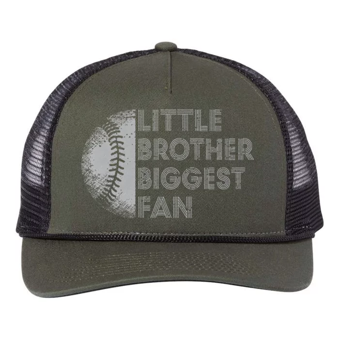 Little Brother Biggest Fan Baseball Season Retro Rope Trucker Hat Cap