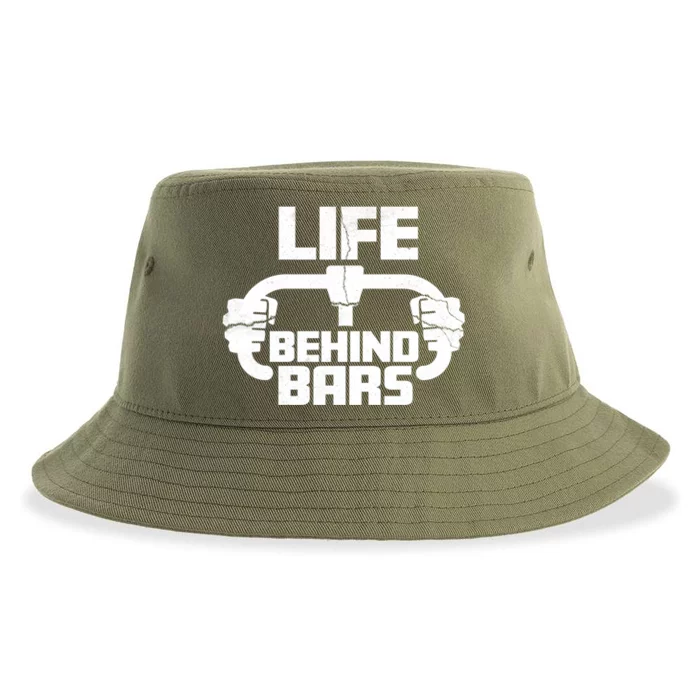 Life Behind Bars Funny Cycling Cool Gift Sustainable Bucket Hat