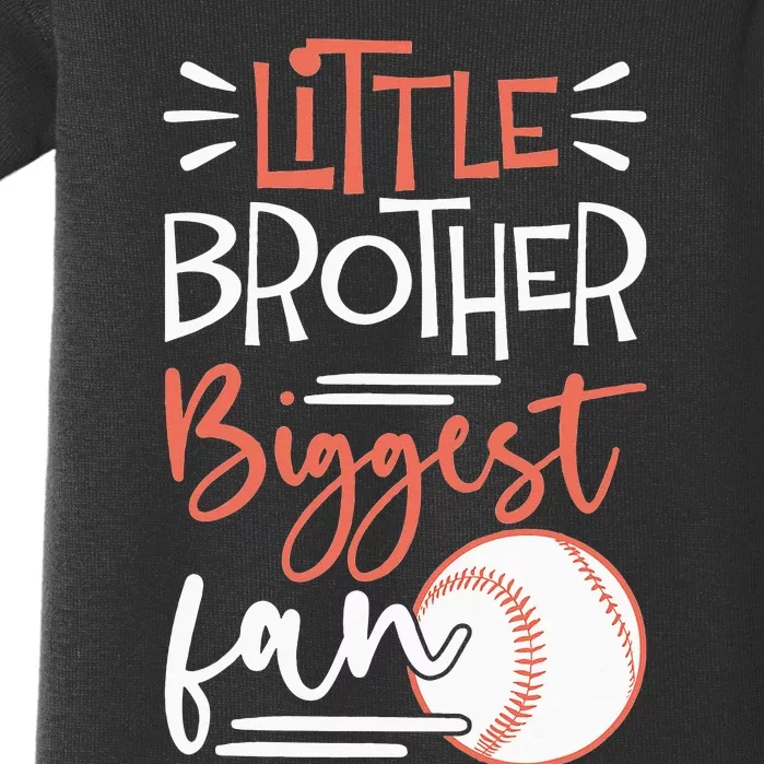 Little Brother Biggest Fan Baseball Season Baby Bodysuit