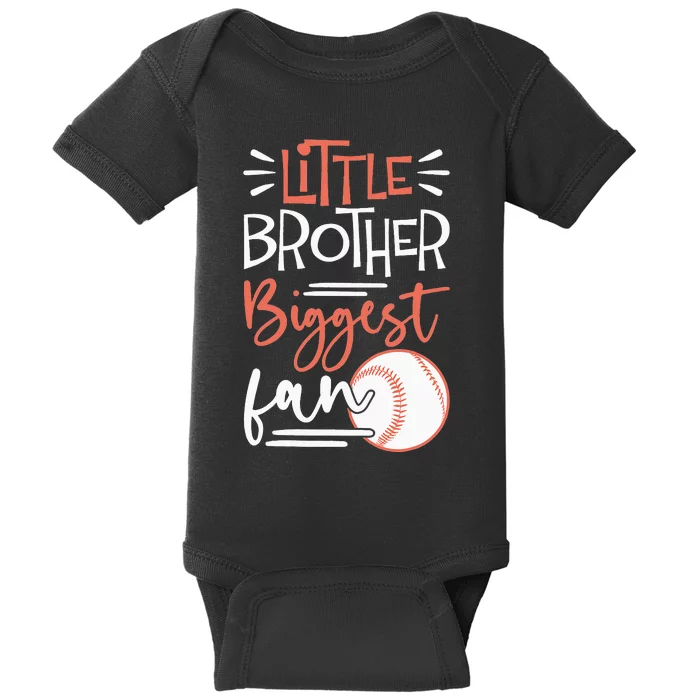 Little Brother Biggest Fan Baseball Season Baby Bodysuit