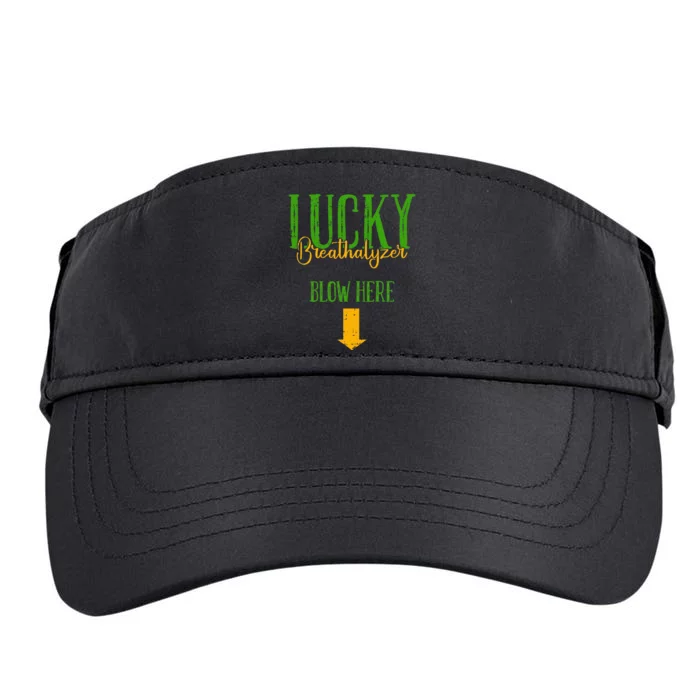 Lucky Breathalyzer Blow Here St Patricks Day Funny Sarcastic Adult Drive Performance Visor