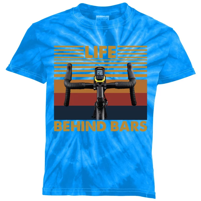 Life Behind Bars Funny Cycling Vintage Retro Gift Kids Tie-Dye T-Shirt