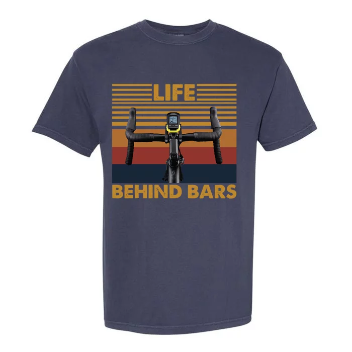 Life Behind Bars Funny Cycling Vintage Retro Gift Garment-Dyed Heavyweight T-Shirt