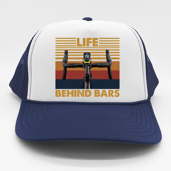 Life Behind Bars Funny Cycling Vintage Retro Gift Trucker Hat