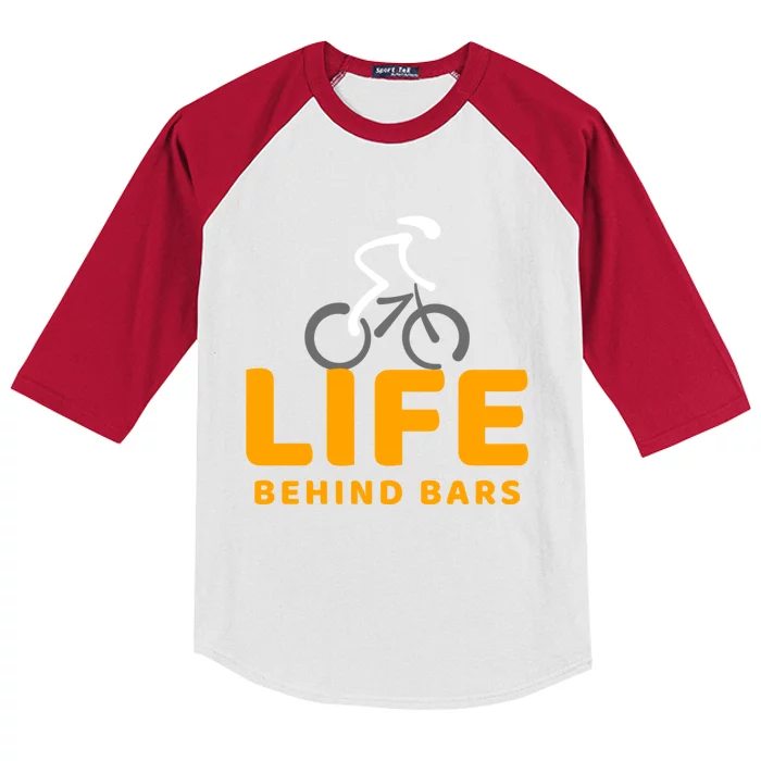 Life Behind Bars Funny Cyclist Bicycle Gift Kids Colorblock Raglan Jersey