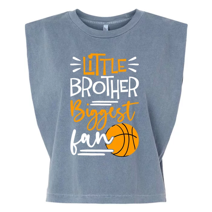 Little Brother Biggest Fan Basketball, Basketball Garment-Dyed Women's Muscle Tee