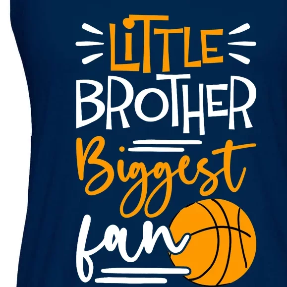 Little Brother Biggest Fan Basketball, Basketball Ladies Essential Flowy Tank