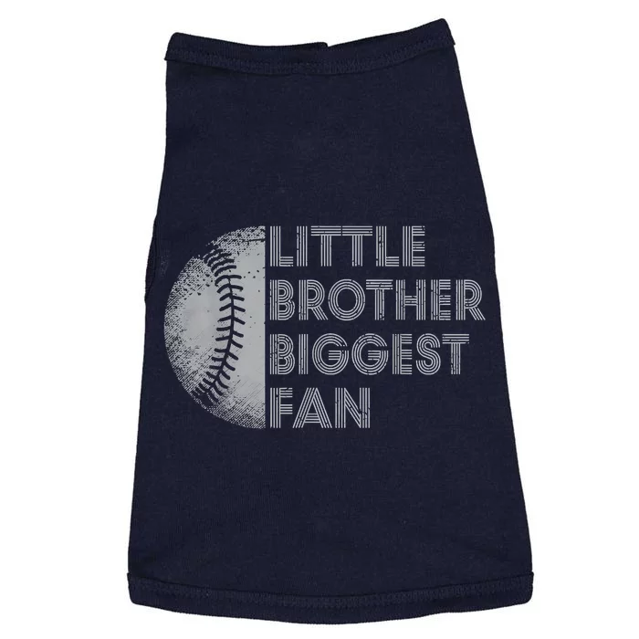 Little Brother Biggest Fan Baseball Season Gift Doggie Tank