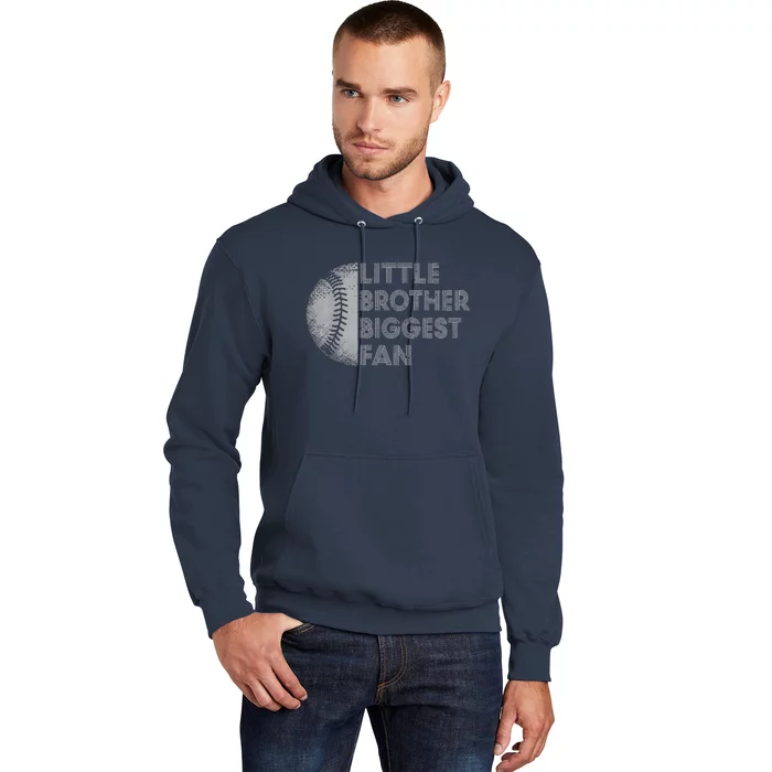 Little Brother Biggest Fan Baseball Season Gift Hoodie