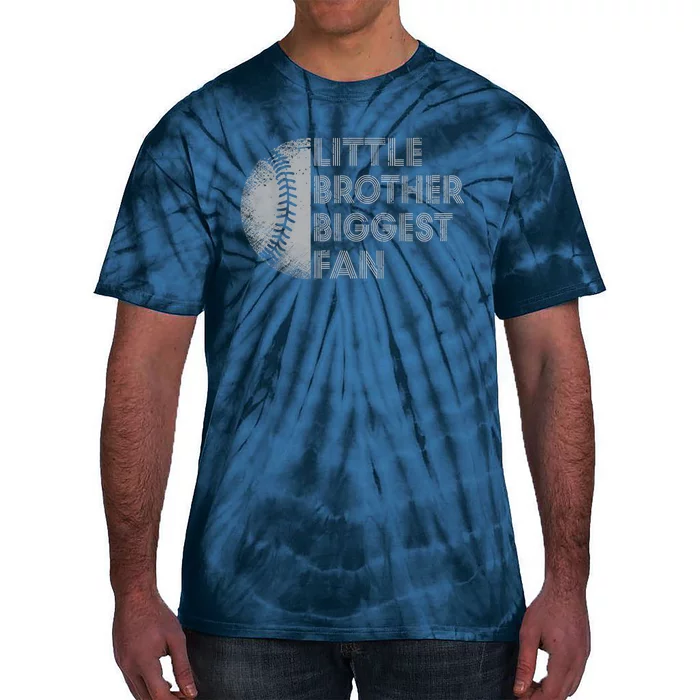 Little Brother Biggest Fan Baseball Season Gift Tie-Dye T-Shirt