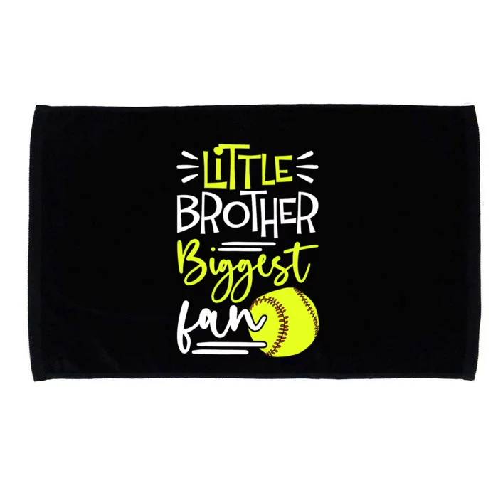 Little Brother Biggest Fan Softball, Softball Microfiber Hand Towel