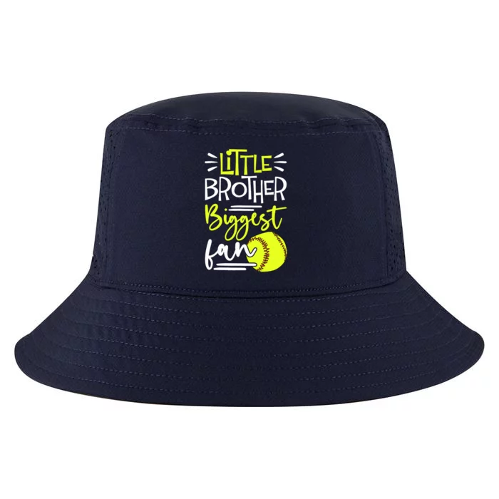 Little Brother Biggest Fan Softball, Softball Cool Comfort Performance Bucket Hat