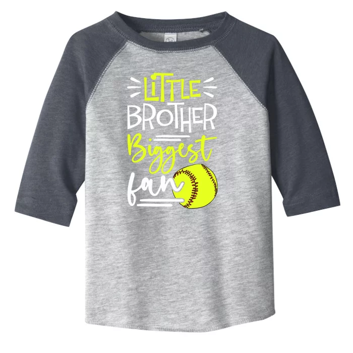 Little Brother Biggest Fan Softball, Softball Toddler Fine Jersey T-Shirt