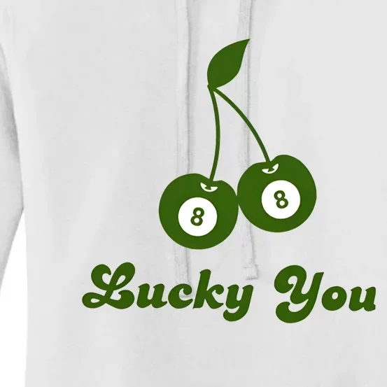 Lucky Baby Ball 8 Ball Cherry Women's Pullover Hoodie